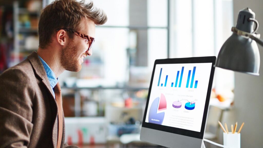 Man looking at computer screen